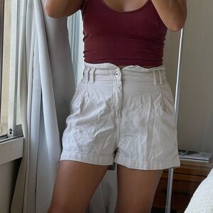Zara Cream High Waist Shorts